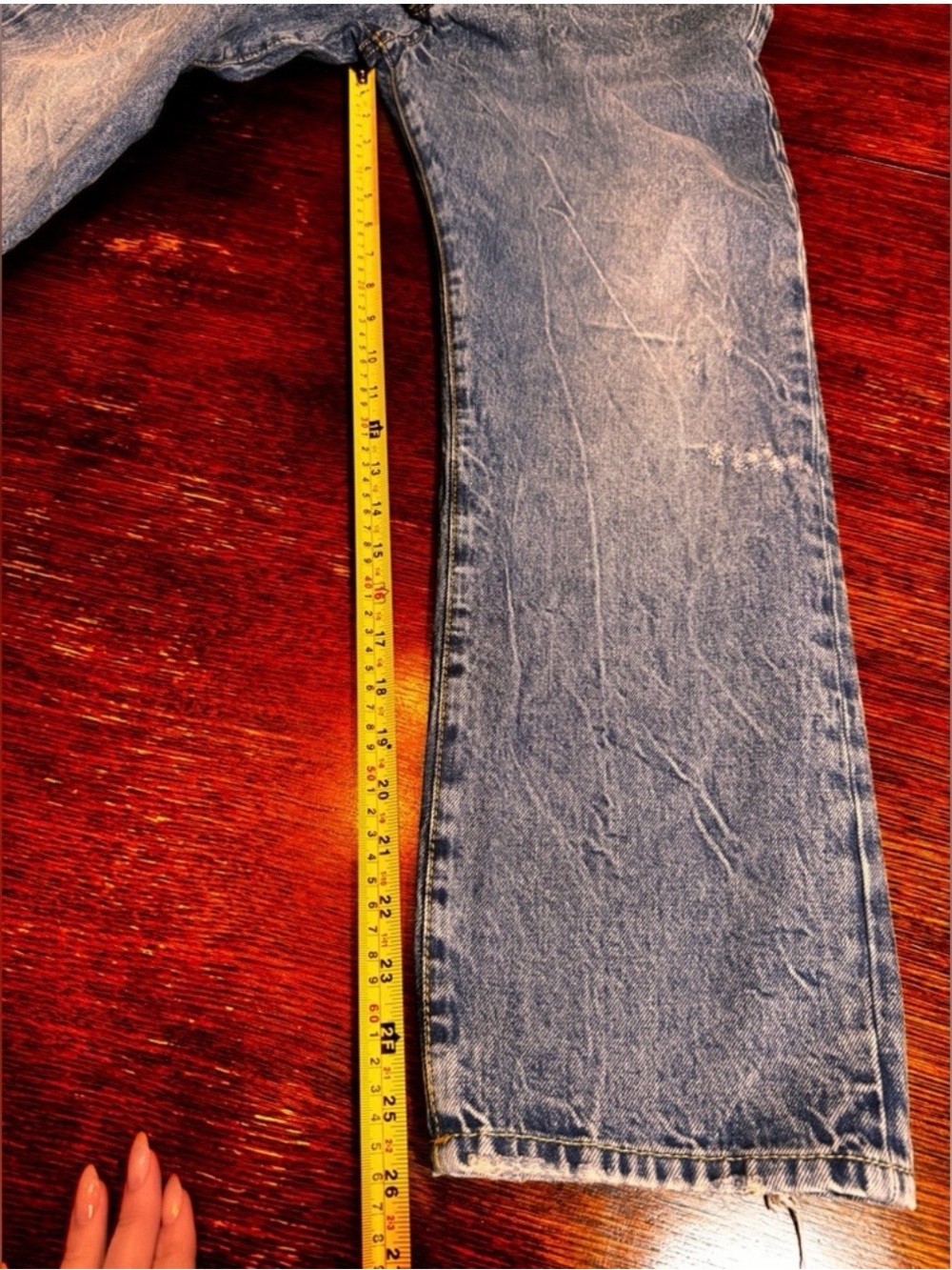 R13 Light Blue Washed Straight Jeans - Picture 8 of 14